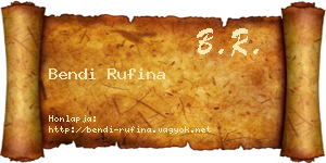 Bendi Rufina névjegykártya